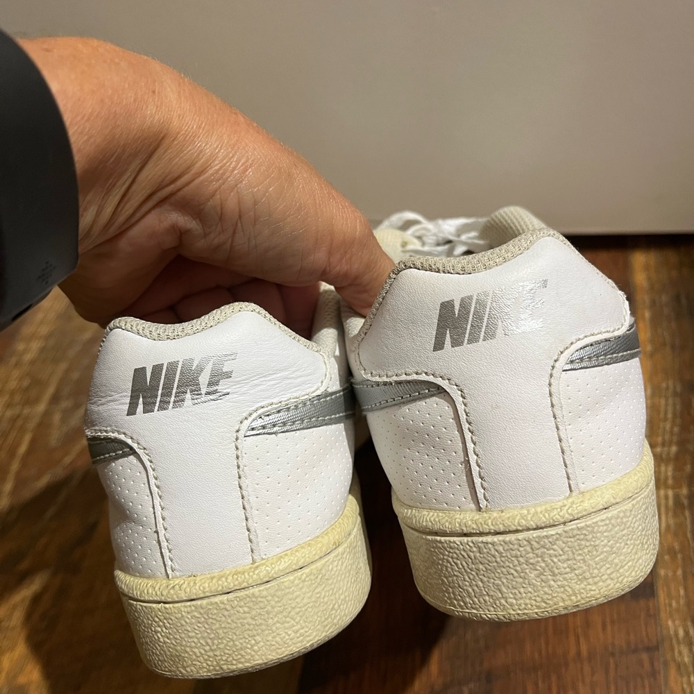 Nike Classic White and Silver Sneakers - Picture 2 of 6